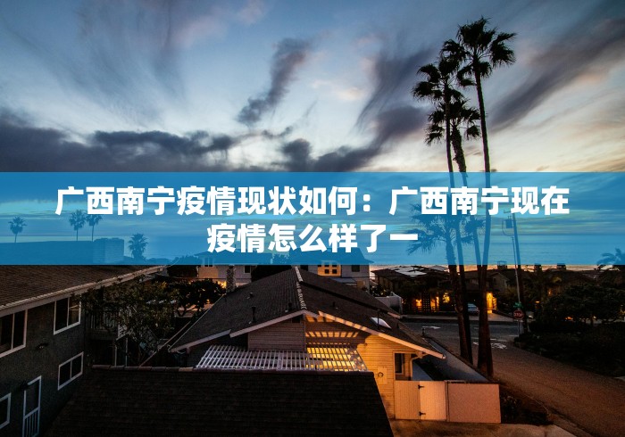 广西南宁疫情现状如何：广西南宁现在疫情怎么样了一