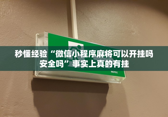 秒懂经验“微信小程序麻将可以开挂吗安全吗”事实上真的有挂