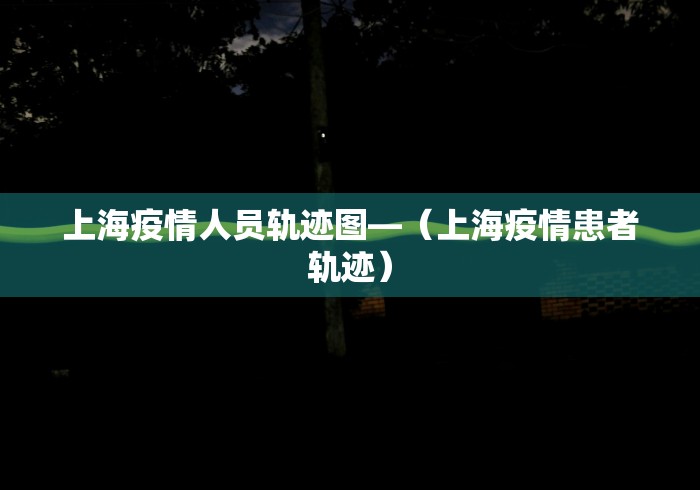 上海疫情人员轨迹图—（上海疫情患者轨迹）