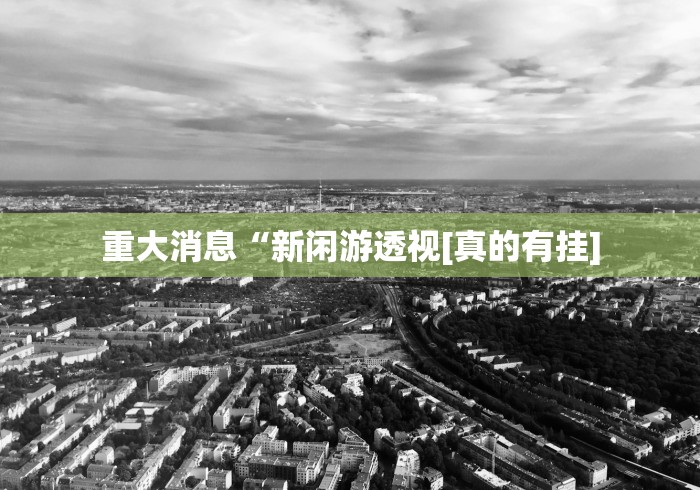 重大消息“新闲游透视[真的有挂]