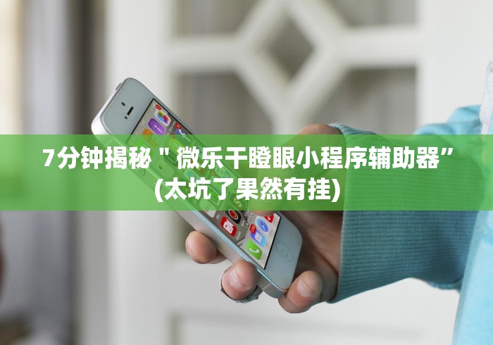7分钟揭秘＂微乐干瞪眼小程序辅助器”(太坑了果然有挂)