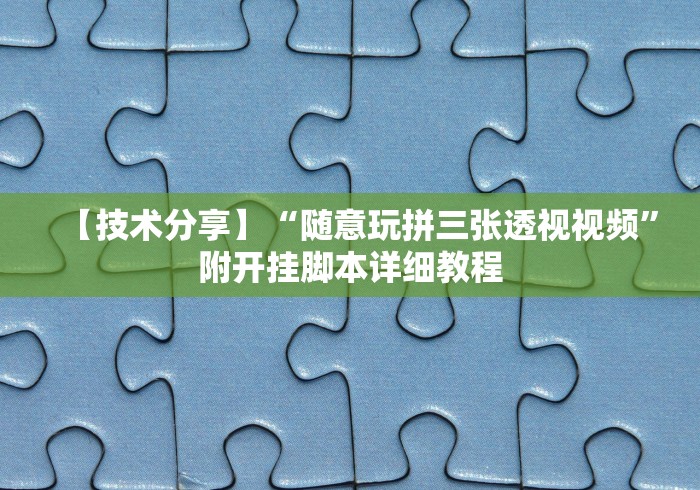 【技术分享】“随意玩拼三张透视视频”附开挂脚本详细教程