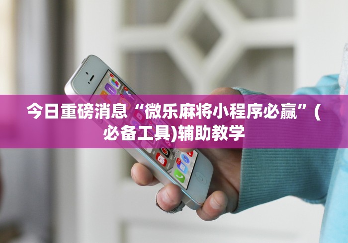今日重磅消息“微乐麻将小程序必赢”(必备工具)辅助教学
