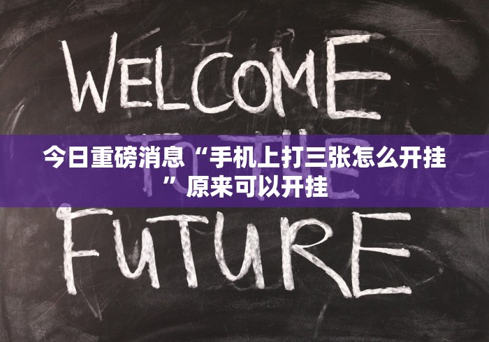 今日重磅消息“手机上打三张怎么开挂”原来可以开挂