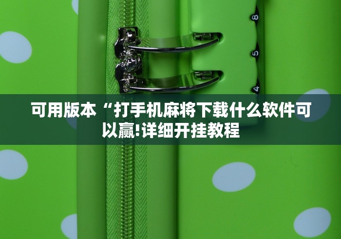 可用版本“打手机麻将下载什么软件可以赢!详细开挂教程