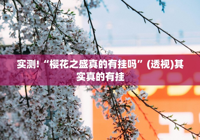 实测!“樱花之盛真的有挂吗”(透视)其实真的有挂