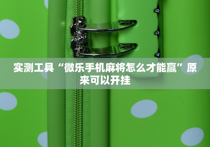 实测工具“微乐手机麻将怎么才能赢”原来可以开挂