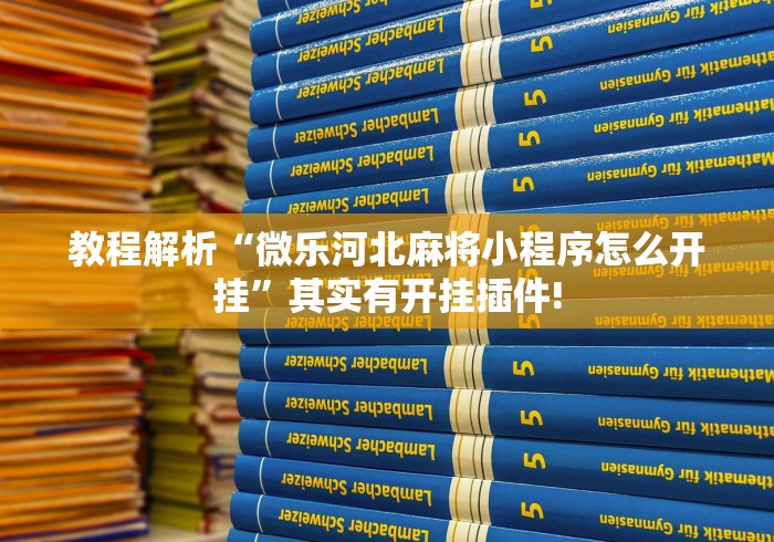 教程解析“微乐河北麻将小程序怎么开挂”其实有开挂插件!