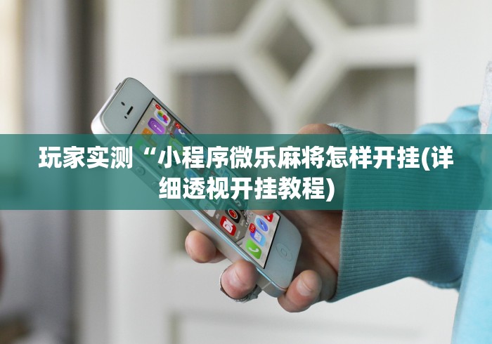 玩家实测“小程序微乐麻将怎样开挂(详细透视开挂教程)
