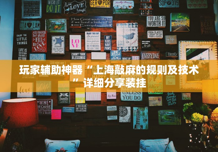 玩家辅助神器“上海敲麻的规则及技术”详细分享装挂