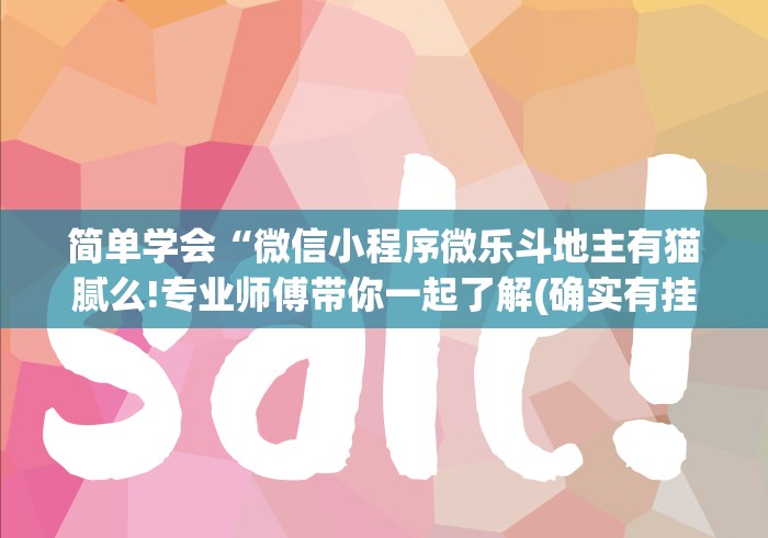 简单学会“微信小程序微乐斗地主有猫腻么!专业师傅带你一起了解(确实有挂)