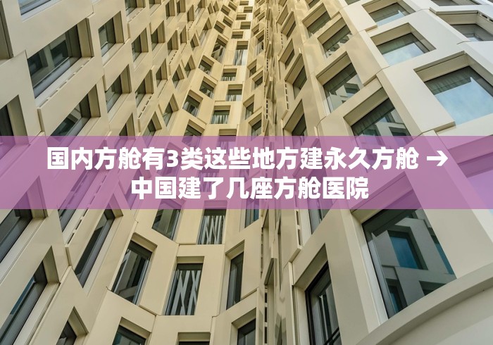 国内方舱有3类这些地方建永久方舱 → 中国建了几座方舱医院
