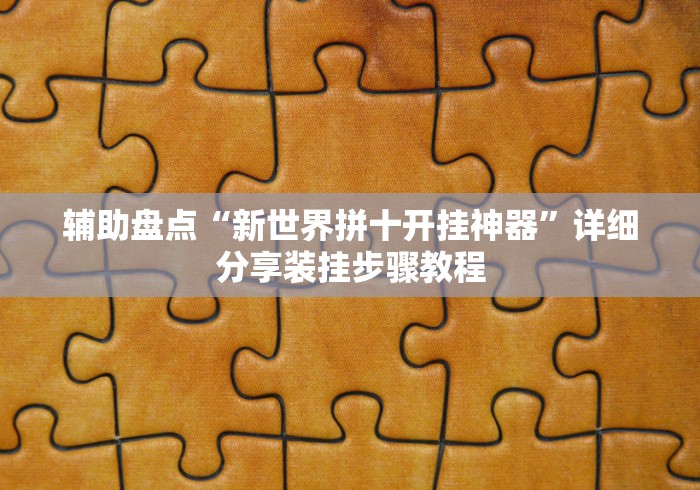 辅助盘点“新世界拼十开挂神器”详细分享装挂步骤教程