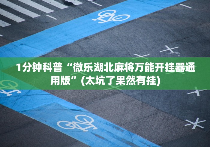 1分钟科普“微乐湖北麻将万能开挂器通用版”(太坑了果然有挂)