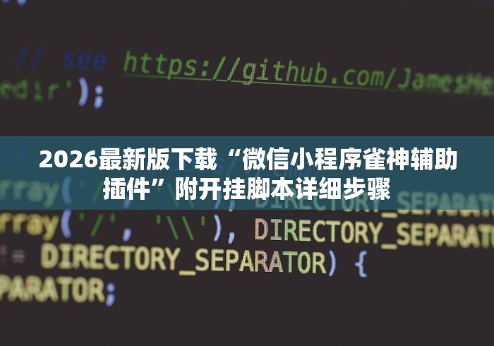 2026最新版下载“微信小程序雀神辅助插件”附开挂脚本详细步骤