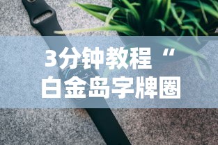 3分钟教程“白金岛字牌圈有挂没”科技辅助神器手机版教程