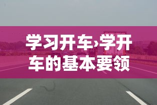 学习开车›学开车的基本要领