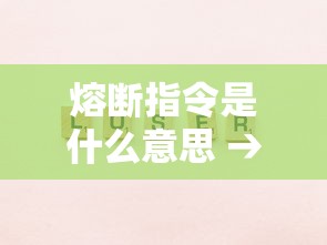 熔断指令是什么意思 → 熔断指令英语怎么说