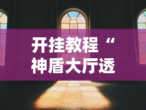 开挂教程“神盾大厅透视地址”真实开挂技巧分享